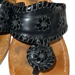 Jack Rogers  1960 Hamptons whipstitched black leather thong sandals! Photo 2