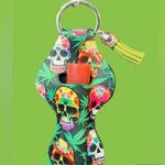 Skulls And Cannabis Chapstick Lipstick Holder Keychain Photo 1