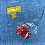 Avenue NWT Size 26/28 Blue Lightweight Cableknit V Photo 3