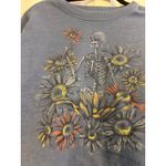 American Eagle Skeleton Floral Graphic Sweatshirt Blue XL Photo 5