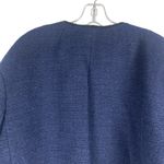 J.Crew Tweed Bomber Lady Jacket Wool Blend Navy Gold Button Size 14 Photo 11