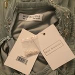 Mac Duggal 9360 Green Floral Mesh Sleeveless A Line Micro Ruffle Gown Dress Photo 13