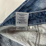 Silver Jeans LONG Dark Wash Distressed Denim Pioneer Boot Cut Jeans 16L Photo 4