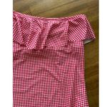 J Crew Ruffle One Shoulder Red White Gingham Full Coverage One Piece EUC Large Photo 2
