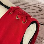 JM Collection Medium M Sheath Dress Sleeveless Red Lined Stretch V-Neck Photo 3