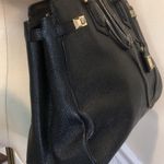 Henri Bendel CARLYLE Caviar Tumbled Black Leather Satchel Tote Crossbody Photo 3