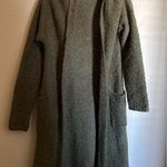 Self Contrast Boucle Cardigan Sz XS in green midi length soft boho Photo 0