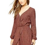 Forever 21 Women Teen Junior Burgundy Printed Fit & Flare Boho Dress Size Medium Photo 2