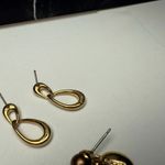 Monet Signed  Gold Tone Dangle Pierced Earrings 2 With Rhinestone Lot Of 3 Photo 7