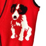 Vicky Vaughn Vintage Red Puppy Dog Sweater Vest size 5 Juniors size small 70s Photo 1