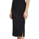 Theory  X Back Midi Dress Size 0 Black Fluid Ottoman Womens MSRP $375 Photo 0