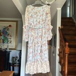 By the River Floral Ruffle Midi Dress Sz L Blue Size L Photo 1