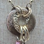 None Rose Gold Tone & Pink Long Statement Necklace Dangle Pendants 30" Boho Photo 5