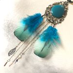 Handcrafted filigree teardrop Czech Pearl genuine emerald stone clasp necklace Blue Photo 10