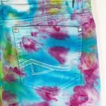 Nine West Dizzy Daze  Sz‎ 6 Jeans Tie Dye Handmade Pink Blue Yellow Skinny 548 Photo 4
