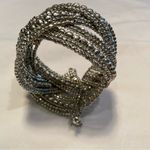 Silver Bead Bracelet, Retro Bracelet, Bead Cuff, Woven Cuff, Bridal Bracelet Photo 1