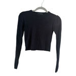 Brandy Melville Women's  Black Ribbed Long Sleeve Crop Top Juniors S Photo 7
