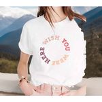 Madewell NWT Chic Sz M Wish You Were Here Ivory Casual Cotton Pullover T Shirt Photo 1