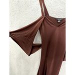 Guess Vintage Jeans Dress Women's M Brown Cold Shoulder Tie Back Y2K Boho Retro Photo 2