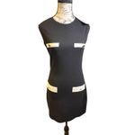 ZARA  Women's Black Sleeveless Mini Dress‎ White Gold Button Detail Size M Photo 2