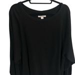 Free People  Women's Black Long Sleeve Waffle Knit Top Size Small Split Back Photo 1
