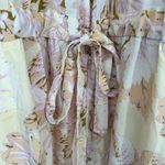 Stine Goya Lydia Silk Long Sleeve Midi Dress size Large Floral Drawstring Waist Yellow Photo 5