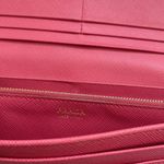Prada Coral pink/ Peonia gold trim Saffiano leather long wallet Photo 6