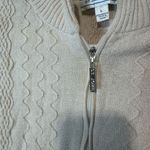 ST. JOHN SPORT Ivory Wool Blend Full Zip Jacket Cardigan womens sz L ** FLAWED Red Size L Photo 5