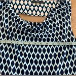 Tart  cowl neck sleeveless modal dress geometric pattern  blue white size medium Photo 5