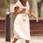 ASTR  the Label Contrast Midi Sundress in White Size Medium Photo 11