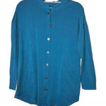 Soft Surroundings Moderne Big Shirt Button Front Pocket tunic blue size medium Photo 0