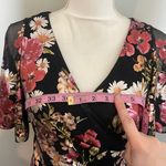 Adrianna Papell NWT Black Pink White Foiled Mesh Draped Midi Dress New Metallic Photo 7