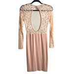 ASOS  Size 8 Long Lace Sleeve Mini Dress Pink Open Back Ballet Dantiy Feminine Photo 4