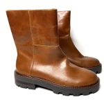 Vince Camuto NWOB  Telvanni Round Toe Leather Warm Caramel Booties Boots Sz 6.5 Photo 2