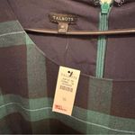 Talbots  Wool Blend Black Watch Plaid Flounce Sleeve Shift Dress Size 16 Photo 3