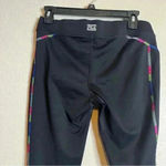 FILA  Black Rainbow Stitch Workout Stretch Yoga Running Pants Small Photo 3