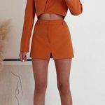 ZARA 2 piece Tangerine Tied Crop Blazer and Skort Photo 1