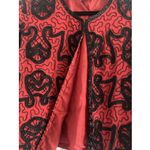 Stenay Womens Small Red Silk Black Beaded Bolero Jacket Holiday Event Glam Photo 7