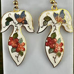 Butterfly & Floral cloisonné Enamel Earrings Photo 0