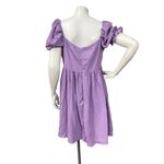 SheIn Women's Purple Square Neck Puff Sleeve Dress size XL us 12 Pastel Mini Photo 4