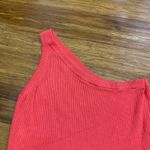 Staccato  Women's One Shoulder Knit Top Coral Ribbed Sleeveless‎ Tank Size Large Photo 1