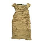 SheIn Women's Crossed Front Mesh Ruched Mini Dress in Green, Size M Photo 1