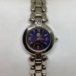 Maurice's vintage women watch silver tone 25mm purple dial Quartz link running Photo 0