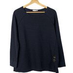 Neon Buddha Navy Blue Striped Long Sleeve Button Detail S Photo 0