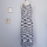 Elie Tahari 🖤 Josie Black and White Striped Halter Cotton Knit Sweater Midi Dress Photo 2
