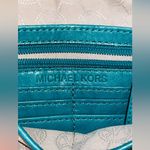 Michael Kors Fallon Large Leather Dark Teal Wristlet Photo 5