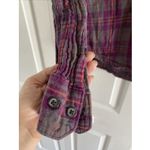 7 For All Mankind  Womens Small Purple Plaid Gauzy Button Down Laggenlook Photo 4