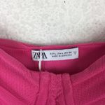 ZARA Pink Ruched Mini Dress Size Large Tulle Corset Bustier Barbie Cocktail Y2K Photo 5