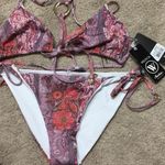Wildfox  floral triangle racerback bikini set. Large. NWT Photo 7