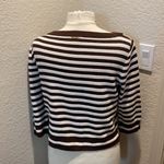 St. John Sport Women’s Brown & White Striped Cropped Knit Sweater Sz Sm Photo 31
